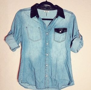 Buffalo David Bitton chambray button down top  s/p